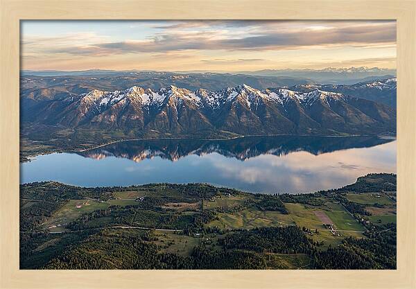 Mission Mountains Reflected In Flathead Lake