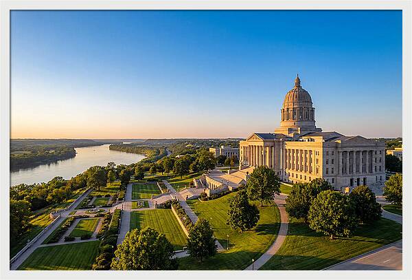 Missouri State Capitol At Dusk