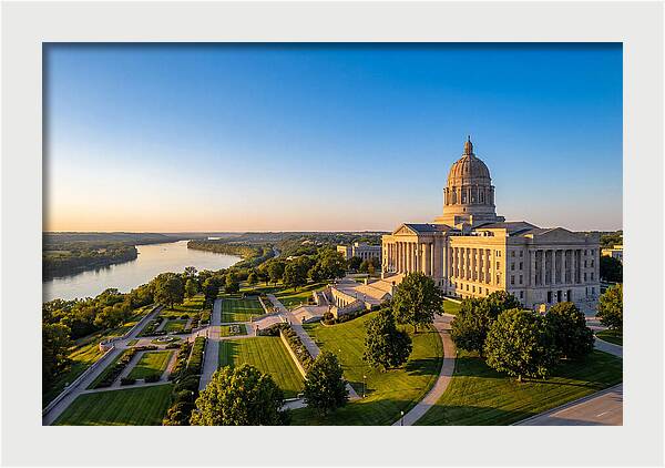 Missouri State Capitol At Dusk
