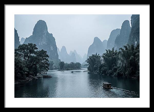 Misty Karst Peaks Over Li River