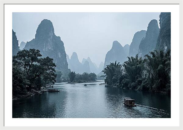 Misty Karst Peaks Over Li River