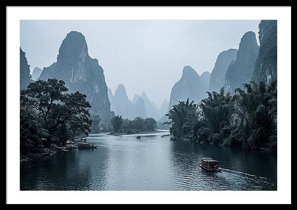 Misty Karst Peaks Over Li River