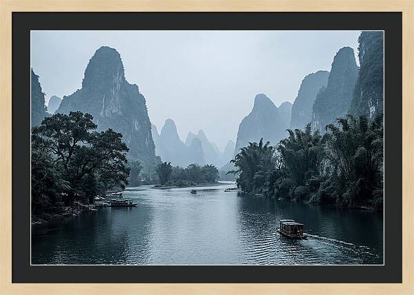 Misty Karst Peaks Over Li River