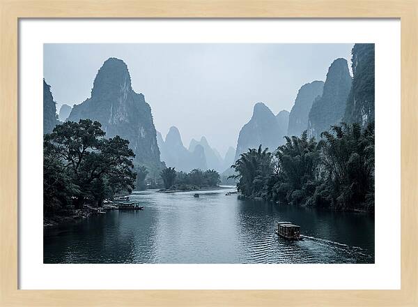 Misty Karst Peaks Over Li River