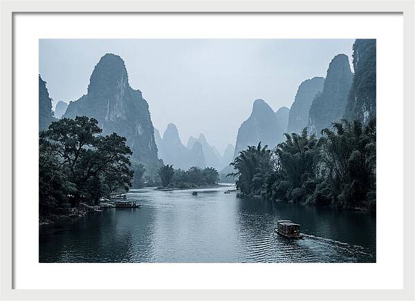 Misty Karst Peaks Over Li River