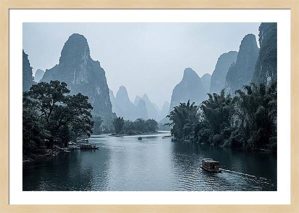 Misty Karst Peaks Over Li River