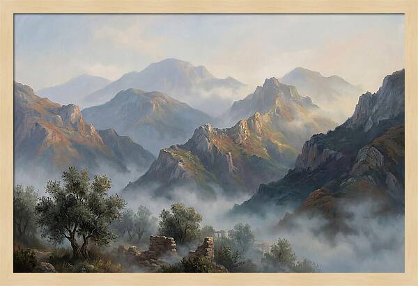 Misty Mediterranean Mountains