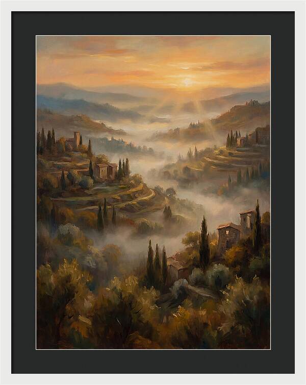 Misty Mediterranean Valley At Dawn