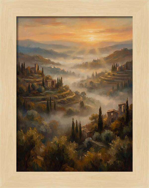Misty Mediterranean Valley At Dawn