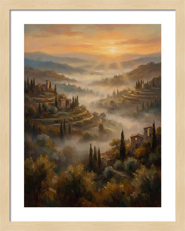 Misty Mediterranean Valley At Dawn