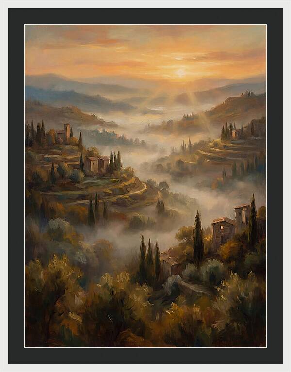 Misty Mediterranean Valley At Dawn