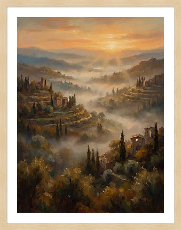 Misty Mediterranean Valley At Dawn