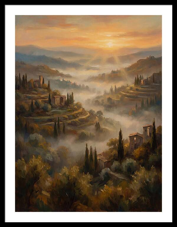 Misty Mediterranean Valley At Dawn