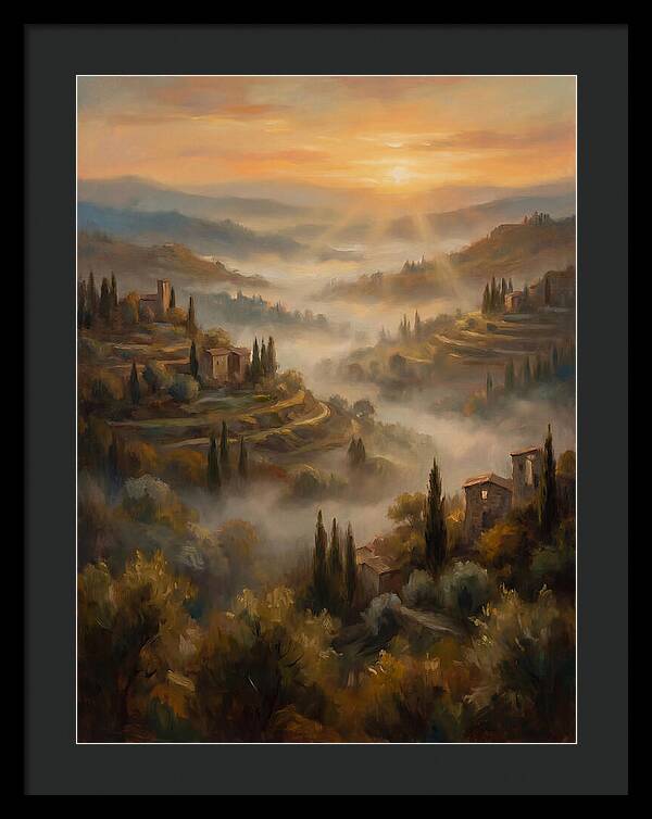 Misty Mediterranean Valley At Dawn