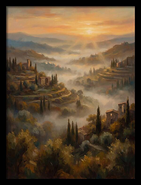 Misty Mediterranean Valley At Dawn