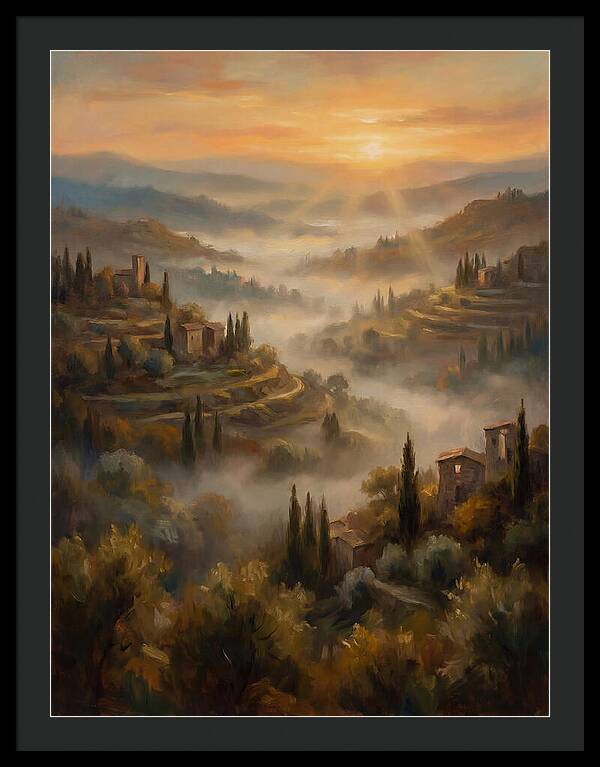 Misty Mediterranean Valley At Dawn