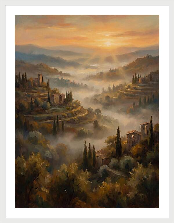 Misty Mediterranean Valley At Dawn