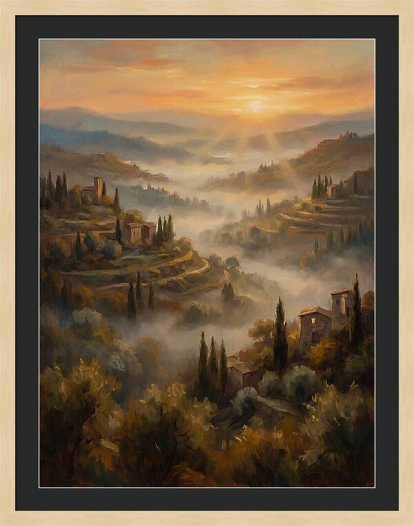 Misty Mediterranean Valley At Dawn