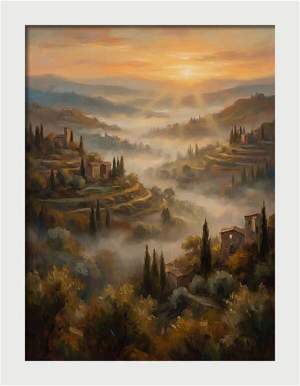 Misty Mediterranean Valley At Dawn