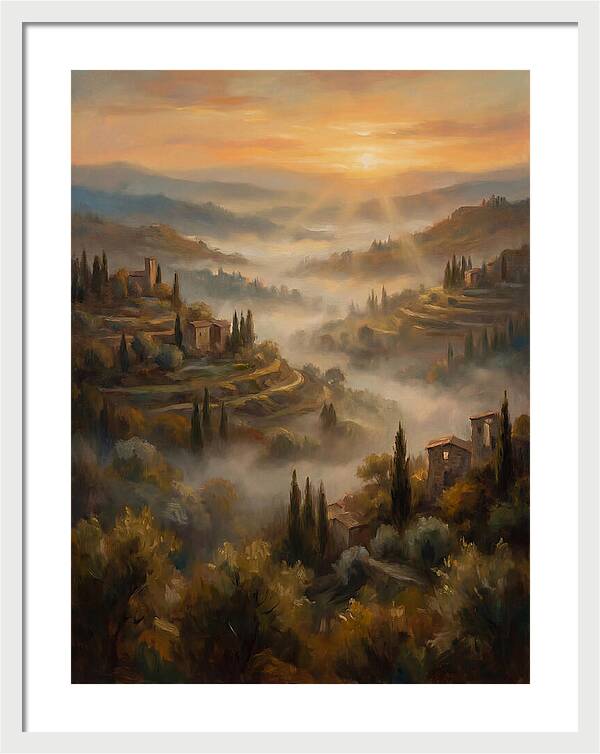 Misty Mediterranean Valley At Dawn