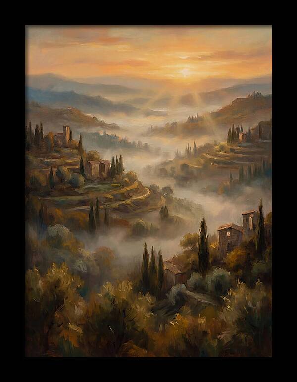 Misty Mediterranean Valley At Dawn