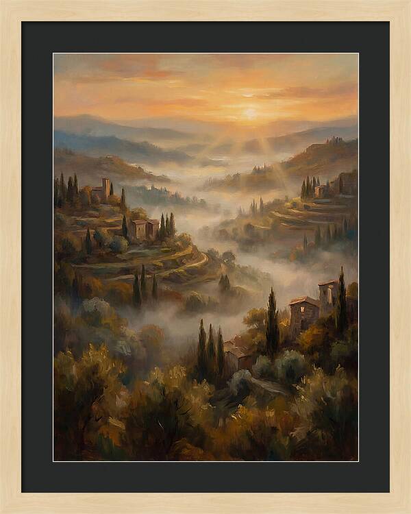 Misty Mediterranean Valley At Dawn
