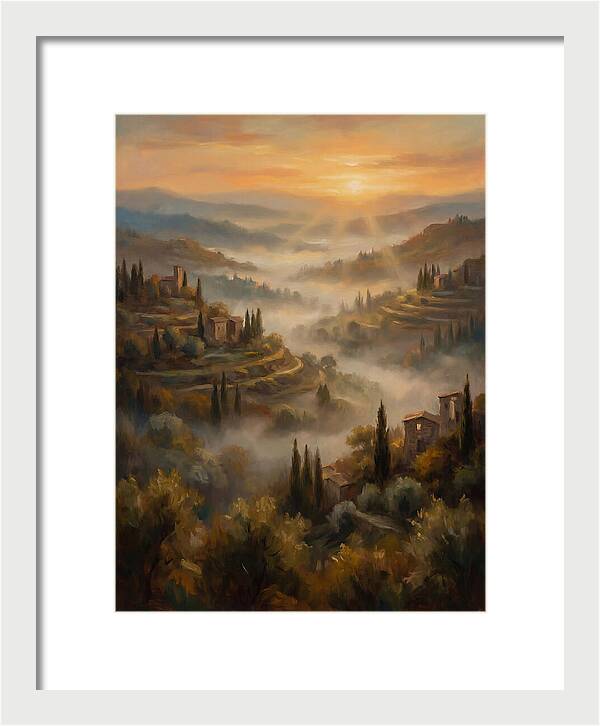 Misty Mediterranean Valley At Dawn