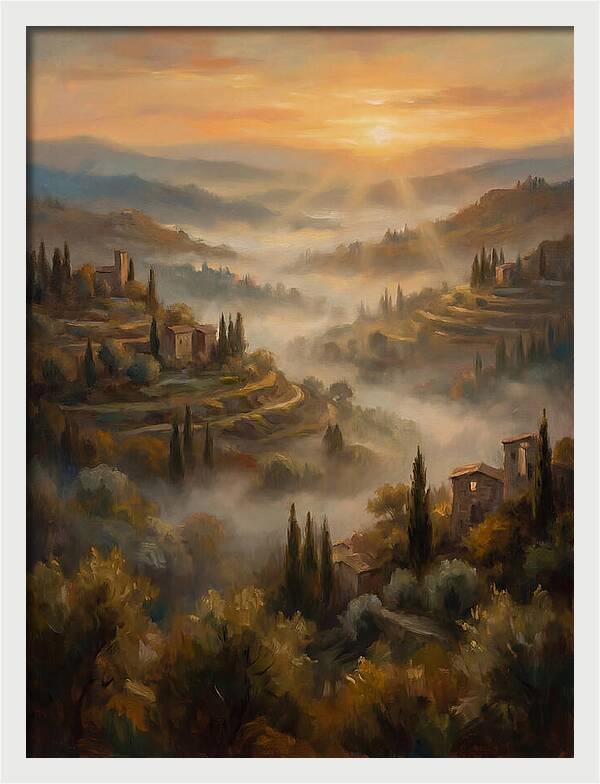 Misty Mediterranean Valley At Dawn