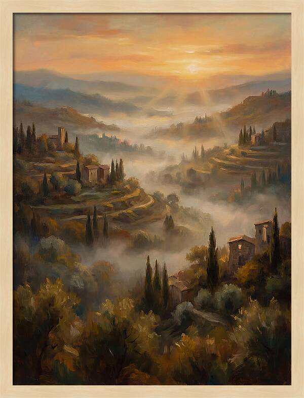 Misty Mediterranean Valley At Dawn