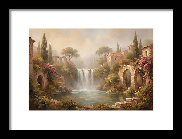 Misty Mediterranean Waterfall