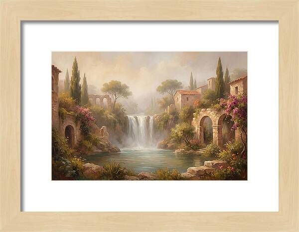Misty Mediterranean Waterfall