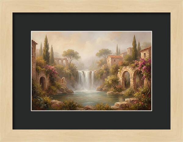 Misty Mediterranean Waterfall