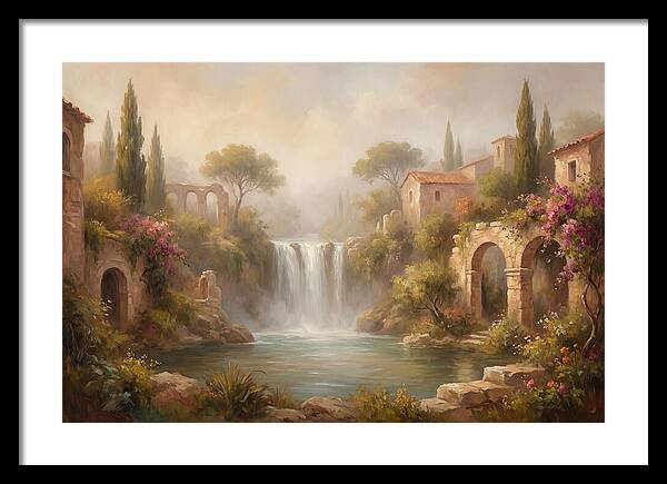 Misty Mediterranean Waterfall