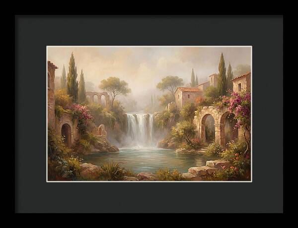 Misty Mediterranean Waterfall