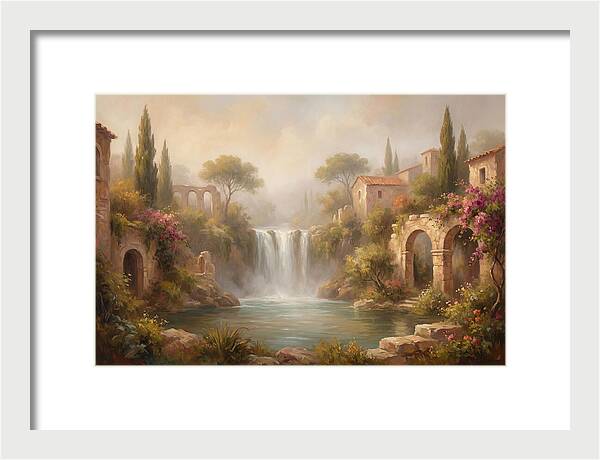Misty Mediterranean Waterfall
