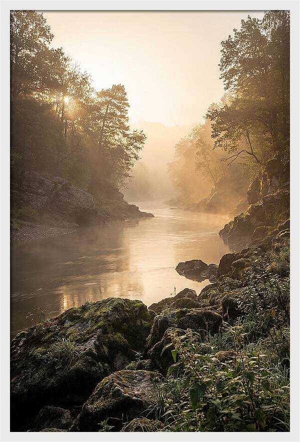 Misty Morning River Serenity