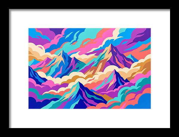 Misty Mountains In Vibrant Hues