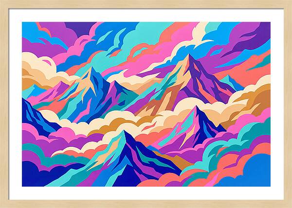 Misty Mountains In Vibrant Hues