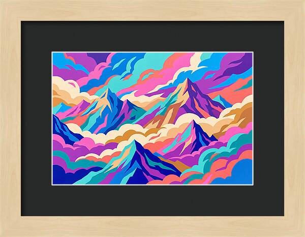Misty Mountains In Vibrant Hues