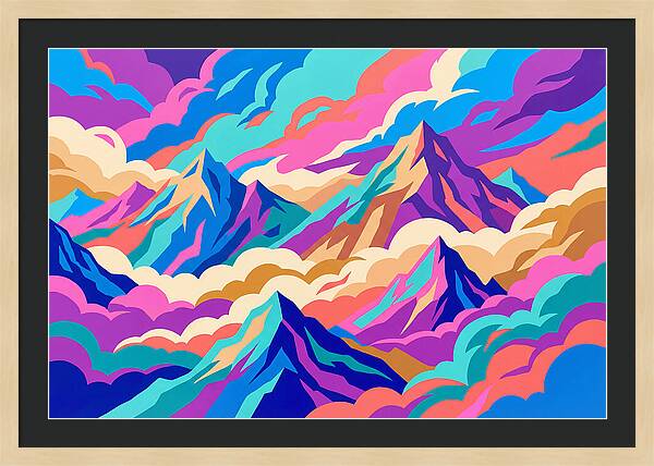 Misty Mountains In Vibrant Hues