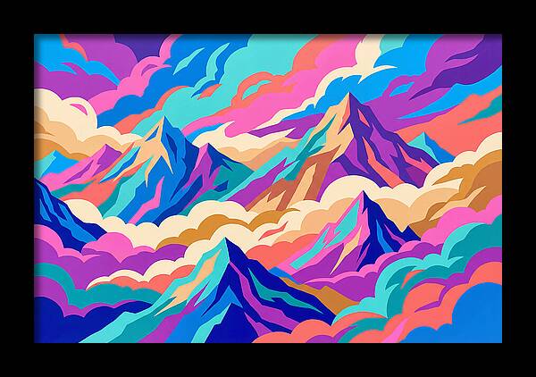 Misty Mountains In Vibrant Hues