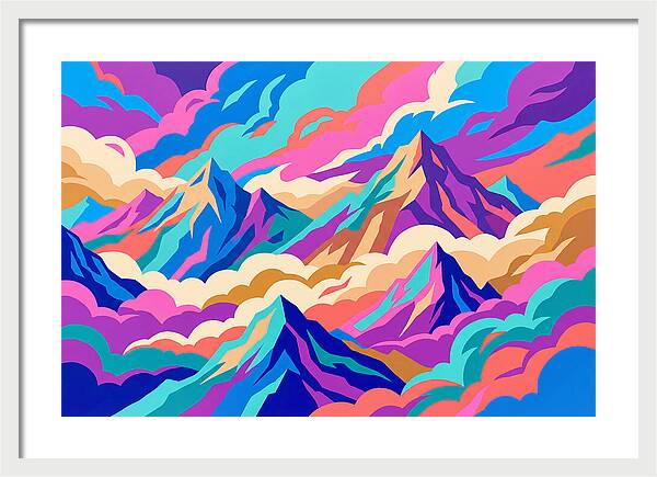 Misty Mountains In Vibrant Hues