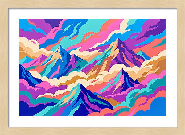 Misty Mountains In Vibrant Hues