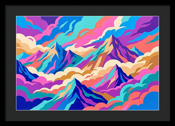 Misty Mountains In Vibrant Hues