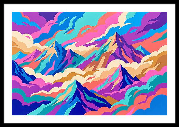 Misty Mountains In Vibrant Hues