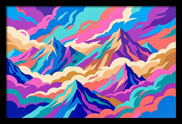 Misty Mountains In Vibrant Hues