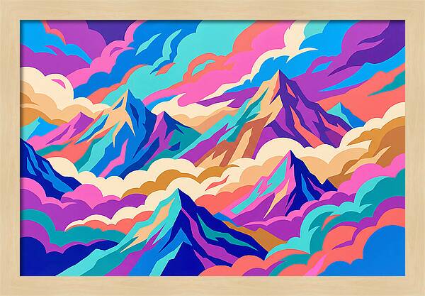 Misty Mountains In Vibrant Hues