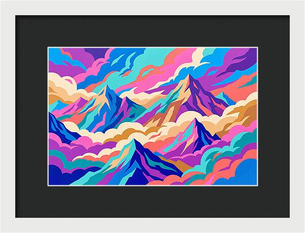 Misty Mountains In Vibrant Hues