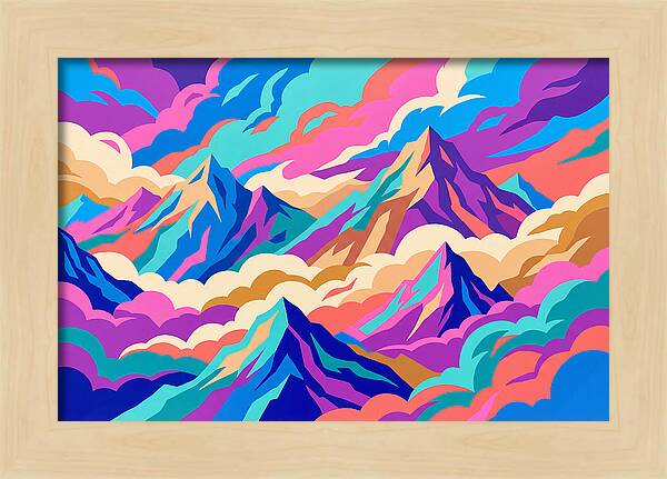 Misty Mountains In Vibrant Hues