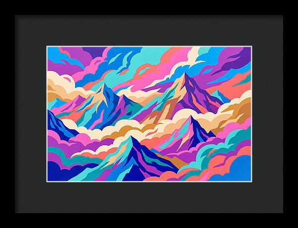 Misty Mountains In Vibrant Hues